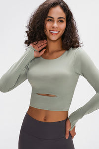 Riley Long Sleeve Cropped Top With Sports Strap