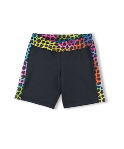 BLACK RAINBOW LEOPARD BIKE SHORT