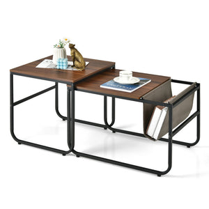 Household Decor Multi Usage 2 Pieces Modern Nesting Coffee  Side Table
